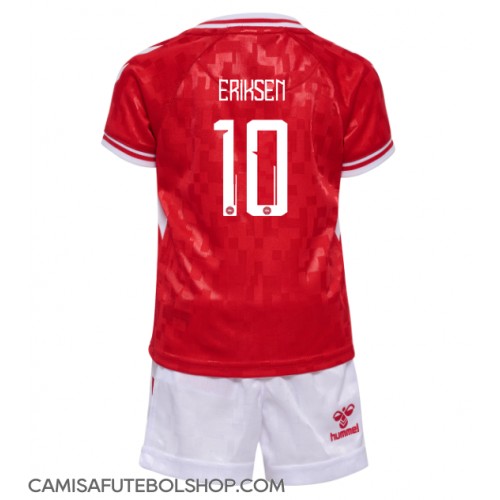 Camisa de time de futebol Dinamarca Christian Eriksen #10 Replicas 1º Equipamento Infantil Europeu 2024 Manga Curta (+ Calças curtas)